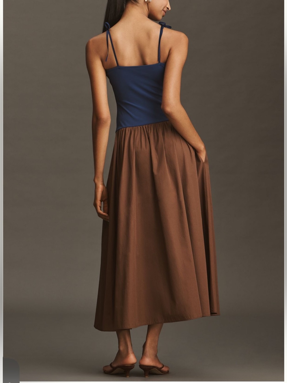 Anthropologie Square Neck Twofer Midi Dress NWT! - Picture 3 of 11
